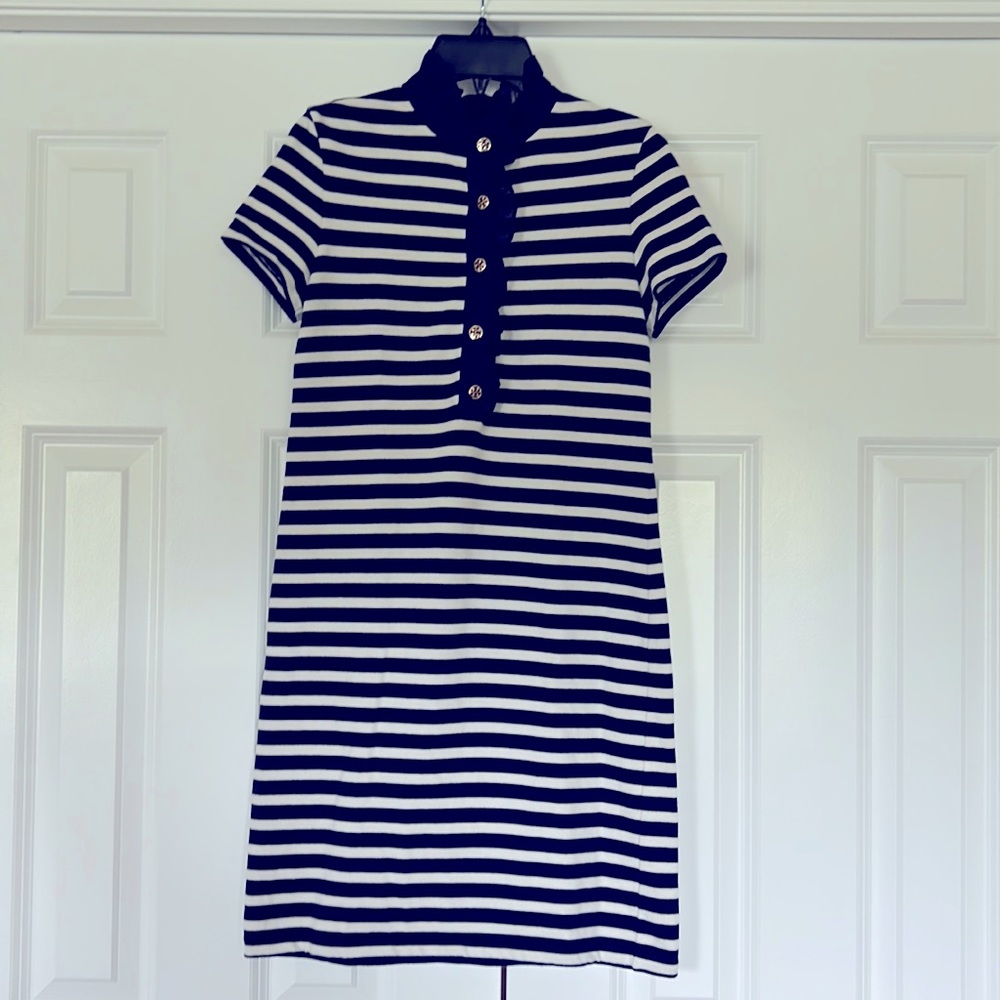 Tory Burch stripe t-shirt dress navy white ๐โฅ๏ธ๐XS - Picture 1 of 6